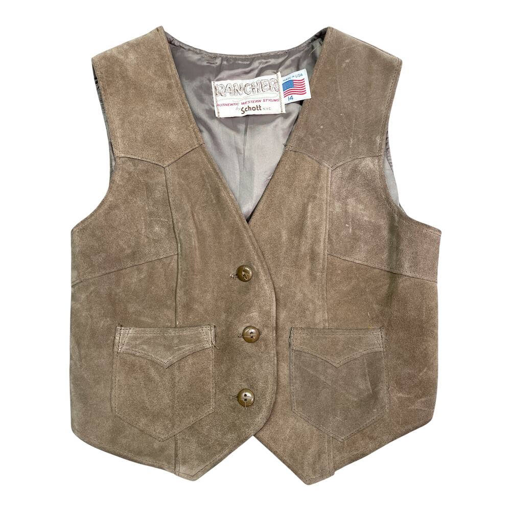 Vintage 1990s Rancher by Schott Western Suede Vest